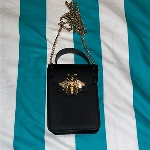Black and Gold Designer Crossbody Bag